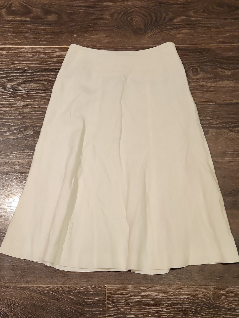 ❤️ TALBOTS VINTAGE IRISH LINEN A-LINE MIDI SKIRT IN WHITE, LATE 90's - EARLY Y2K - Picture 2 of 9
